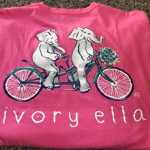 Lauren James Pink Ivory Ella Long Sleeve Tee Lg